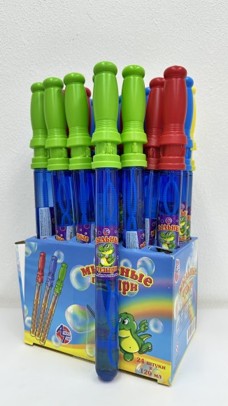 Мыльные пузыри "Меч большой" (24 шт в наборе) 120 мл. длина 1 шт. 37 см. в/к 21*15*38 см